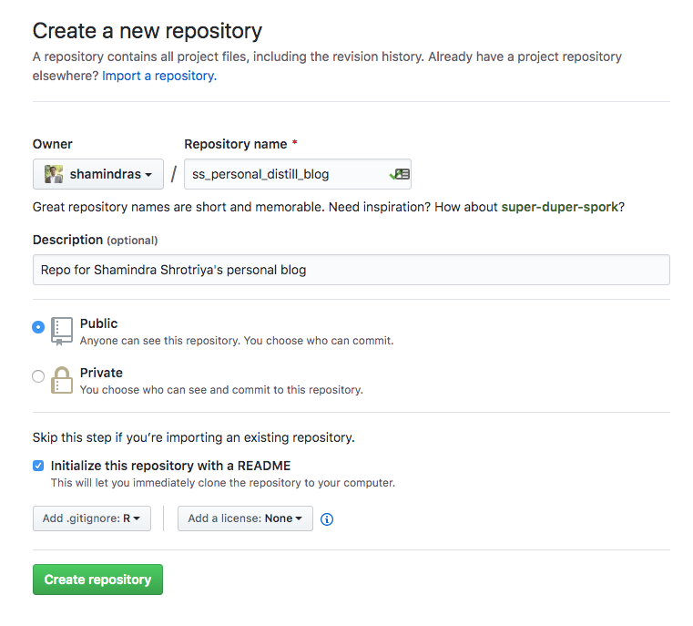 Setting up the Site Github repo