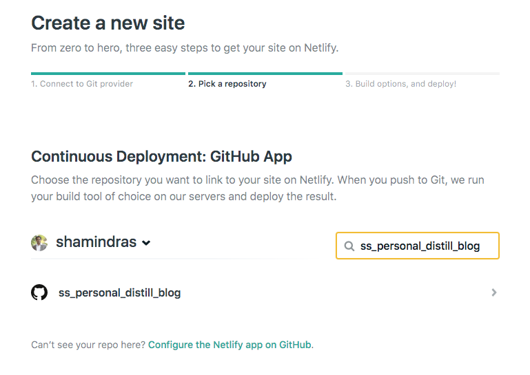 Screenshot of giving Netlify new github repo access