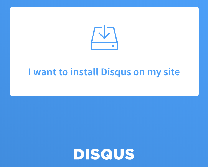 Screenshot of getting started with Disqus